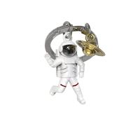METALMORPHOSE MTM10A - Llavero de globo de helio dorado letra A con encanto globo plateado, Blanco, Dorado, 32, Astronauta
