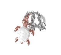 METALMORPHOSE MTM195-01 - Llavero de tortuga marina y sus 2 bebés, Plateado y dorado, small, Único