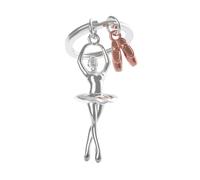 METALMORPHOSE MTM220-02 - Llavero bailarín estrella y zapatillas, Plateado, oro rosa, talla única