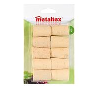 Metaltex – Tapones de corcho cónicos 2,4 x 9,8 x 16 cm, juego de 10, marrón/multicolor