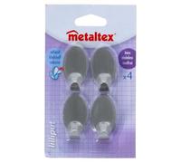 Metaltex 2047318 Lilliput Adhesivo Gancho de Plata Conjunto de 4