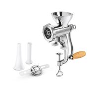 Metaltex Picadora de carne y verduras 251721010 – Aluminio, plata, con accesorios 10 x 14 x 26,5 cm