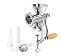 Metaltex Picadora de carne y verduras 251721010 – Aluminio, plata, con accesorios 10 x 14 x 26,5 cm