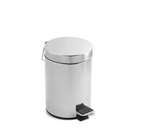 Metaltex 29831810 Cubo con Pedal Redondo, Acero Inoxidable, 3 litros, INOX