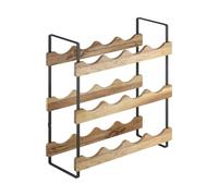 Metaltex 350812000 Botellero, Metal Madera de Acacia