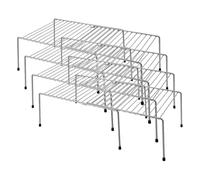 Metaltex Adapto Estante Extensible, Plata, 57/33x24x15 (Paquete de 4)
