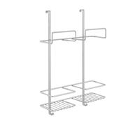 Metaltex BROOMY - Colgador Accesorios Limpieza para Puerta . Dimensiones: 31,5x12x46cm. Acabado POLYTHERM color Gris.