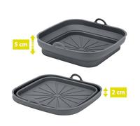 Metaltex - Cesta Plegable de Silicona para Freidora de Aire. Cuadrada 21x21 cm.