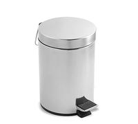 Metaltex Cubo Pedal Redondo INOX. 12 LTS, Negro, 12 l