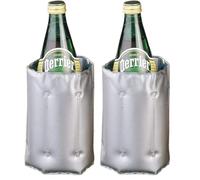 Metaltex Enfriador DE Botellas con Velcro 'Cool', Acero Inoxidable, Plateado, 2.7 x 14.5 x 23 cm (Paquete de 2)