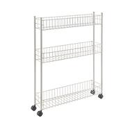 Metaltex FINO 3 - Carro Ultrafino Multiuso con Ruedas. 3 Cestas. Color Blanco. 72x60x16 cm