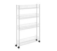 Metaltex FINO 4 - Carro Ultrafino Multiuso con Ruedas. 4 Cestas. Color Blanco. 95x60x16 cm