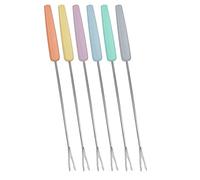 Metaltex Horquillas para fondue de 24 cm, 6 piezas de acero inoxidable, plata, 1,4 x 9,5 x 34,5 cm