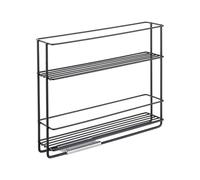 Metaltex IN&OUT LAVA - Especiero Deslizante 2 Niveles. Acabado TOUCHTHERM color Negro. Dimensiones: 28 x 22 x 6 cm
