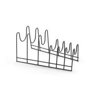 Metaltex LIDO LAVA- Soporte de Bandejas y Tapas con Pomo. Acabado TOUCHTHERM color Negro