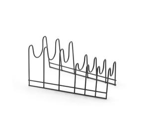 Metaltex LIDO LAVA- Soporte de Bandejas y Tapas con Pomo. Acabado TOUCHTHERM color Negro