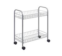 Metaltex MADRID - Carro Multiuso con Ruedas. 2 Cestas. Color blanco, 51x41x23 cm