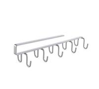 Metaltex MY HOOKS - Colgador Universal Doble cara con Ganchos. Acabado POLYTHERM color Gris. Dimensiones: 6x25x6 cm