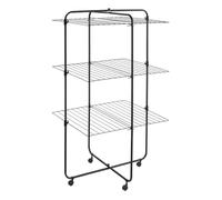 Metaltex Onyx 33-Tendedero Torre 3 Alturas, Colada 33m, Color Negro