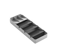 Metaltex Organizador de Cubiertos, Gris Y Negro, 40-49 cm