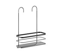 Metaltex ORIGIN LAVA - Cesta de Ducha con Ganchos para Colgar. Acabado TOUCHTHERM. Color Negro. 28 x 14 x 38 cm