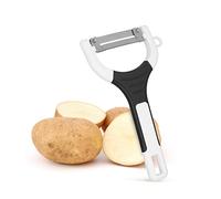 Metaltex PELAPATATAS 'Y' Mango Goma, Plateado, 1.4 x 7.5 x 22.6 cm