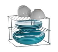 Metaltex Rinconera Platos, Gris, 3 alturas