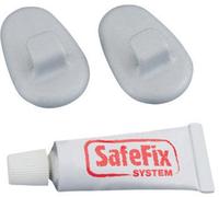 Metaltex SafeFix - Juego de 2 ganchos de plástico con adhesivo