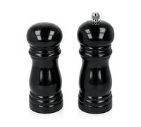 Metaltex - Set Molinillo Pimentero y Salero en madera lacada en color negro