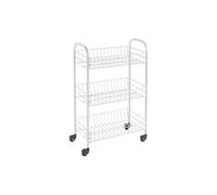 Metaltex Carrito verdulero Siena 3 alturas (3 cestas) con ruedas Blanco 63x41x23 cm
