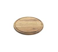 Metaltex Tabla de cortar redonda de madera de acacia con surco para jugo, diámetro de 24 cm, color marrón