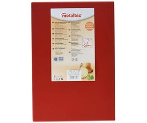 Metaltex-Tabla Profesional de Cocina Corte, Polietileno, color Rojo, 33 x 23 x 2 cm