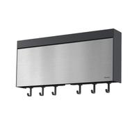 Metaltex Tango- Dispensador Inoxidable de Rollos de Cocina. 3 en 1. Papel, Aluminio y Film, 38 x 6 x 17 cm