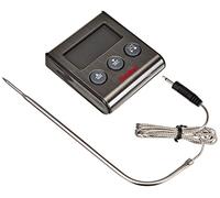 Metaltex Termómetro Digital de Cocina con Sonda y Minutero, Acero Inoxidable, Gris, 20x20x6 cm