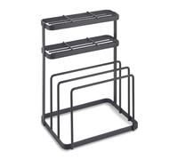 Metaltex TOKYO LAVA - Soporte Cuchillos y Tabla de Corte. Acabado TOUCHTHERM color Negro