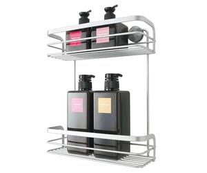 Metaltex VIVA - Estante de2 Niveles para Baño y Ducha. Acabado POLYTHERM color Gris