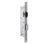 METALUX Serie 8 - Cerradura para empotrar 1 punto perno y rodillo sin empañar, cabeza de acero inoxidable, maletero, 46 x 180 mm, cerrojo para puerta de PVC o puerta metálica