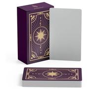 Metaphoracle Crea tus propias cartas de oráculo, cartas de tarot en blanco, baraja de 80 cartas de oráculo en blanco con diseño de lámina dorada celestial, tamaño estándar de tarjeta de tarot de 4.75