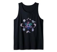 Metatrón Cubo Geometría Sagrada y Criaturas Marinas Camiseta sin Mangas