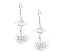 Metatron - Pendientes de nudo de brujas de acero inoxidable con diseño de nudo celta, amuleto de geometría sagrada, joyería de regalo para mujer Talla única (plata 2)