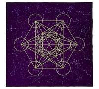 Metatrone's Crystal Grid Paño Tapiz Mantel Ritual Tela Espiritual Para Lugares Sagrados Tarot Cubierta Mantel Rectángulo/Redondo Para Leer