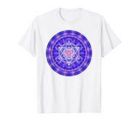 Metatron's Cube Geometría Sagrada Azul Naranja Formas Mania Camiseta gráfica económica, Hombre, Blanco, XL