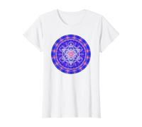 Metatron's Cube Geometría Sagrada Azul Naranja Formas Mania Camiseta gráfica económica, Mujer, Blanco, XL