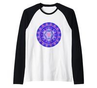 Metatron's Cube Geometría Sagrada Azul Naranja Formas Mania Camiseta Manga Raglan