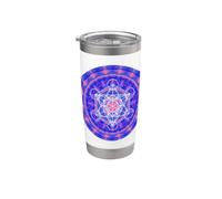 Metatron's Cube Geometría Sagrada Azul Naranja Formas Mania Vaso térmico de acero inoxidable de doble pared