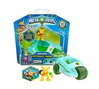 METAZELLS Imc toys Catapult-Trike Azul + Figura Personaje Robbin S1 + 1 Carta, Vehículo que Dispara una Bellota Explosiva, Juguete Regalo para Niños y Niñas +3 Años
