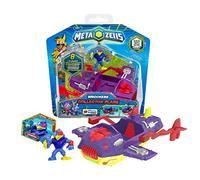 METAZELLS Imc toys Collector Plane Morado + Figura Personaje Coortis S1 + 1 Carta, Vehículo que Despliega los Brazos, Juguete Regalo para Niños y Niñas +3 Años