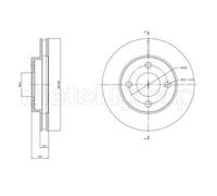 METELLI 2x Disco de Freno Delantero Ø238 MM Ventilado Pintado para Nissan Micra
