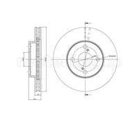 METELLI 2X Disco De Freno Delantero Ø255 Mm Ventilado Para Toyota Corolla ZZE12