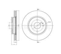 METELLI 2x Disco de Freno Delantero Ø258 MM Ventilado Pintado para Mazda 2 _ Dh